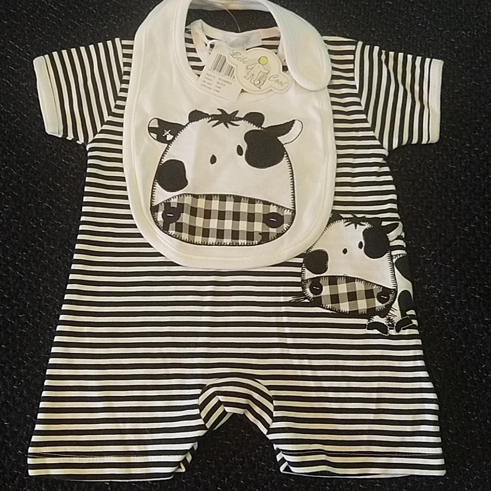 NWT Bebe Cool 2 piece set: onesie w/matching bib